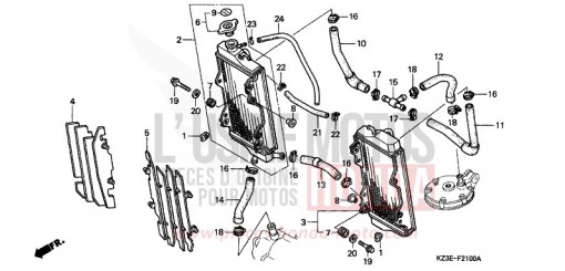 RADIATEUR CR250R1 de 2001